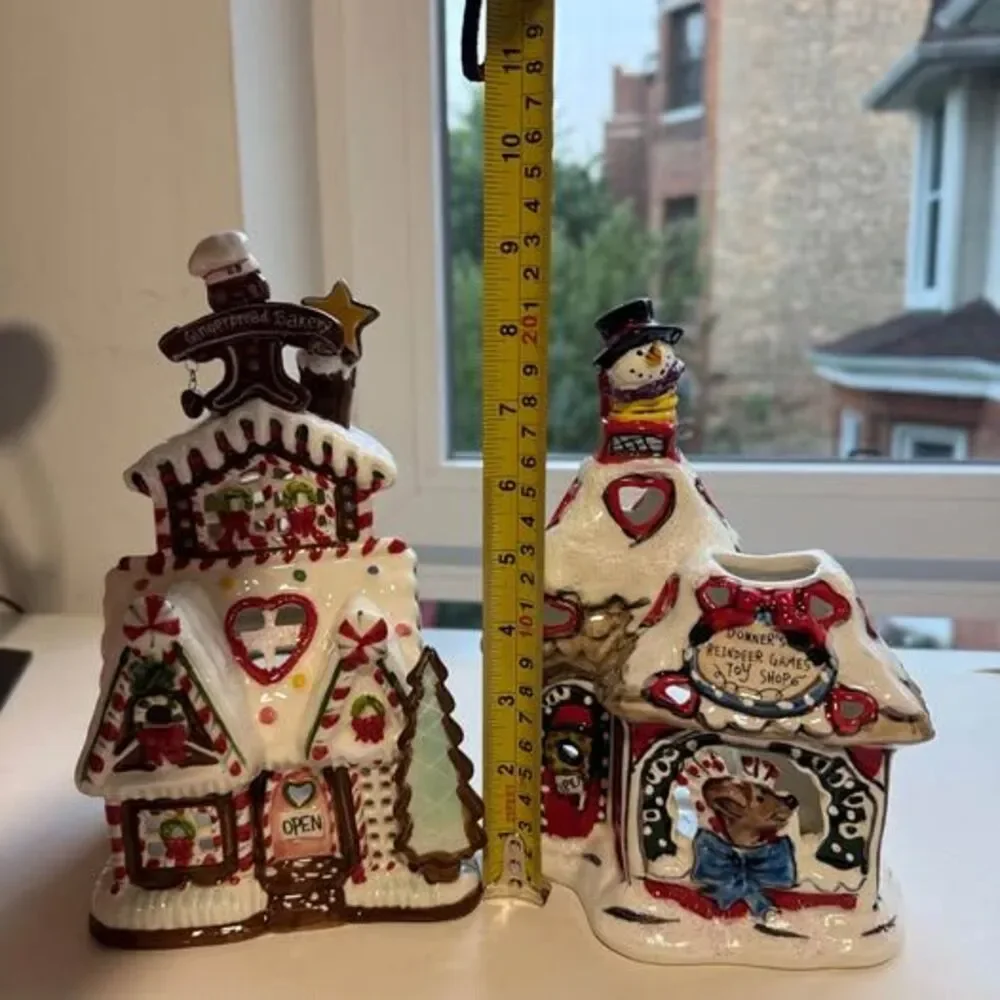 Blue Sky Clayworks Heather Goldminc Christmas Village Tealight Houses Vintage